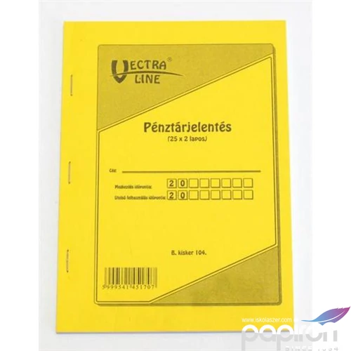 Ny B kisker 104 pénztárjele. C Pénztárjelentés 25x2 A/5 CO!