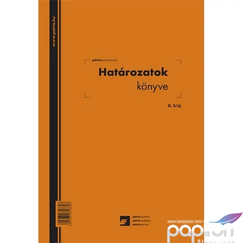 Ny D 3/új határozatok könyve Határozatok könyve