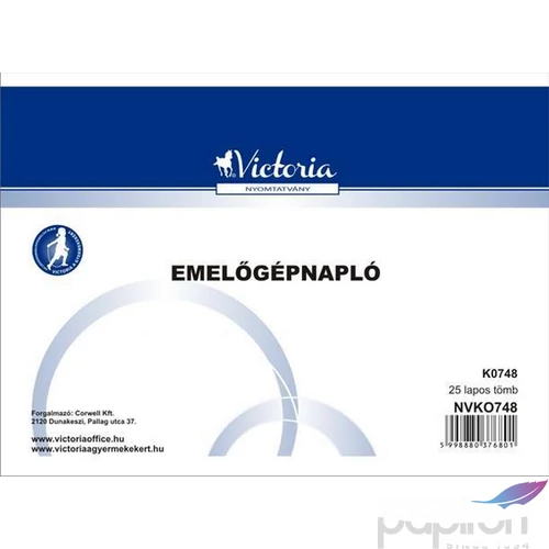 Ny D E 938 emelőgépnapló Emelőgépnapló KO748 NVKO747