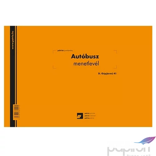 Ny D Gépj 41/u menetlevél Autóbusz menetlevél A4 100lapos