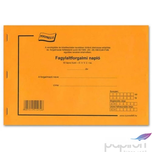 Ny D V V 2 Fagylaltforgalmi napló