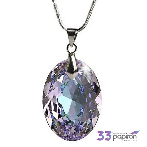 Nyaklánc ovális formájú ametiszt lila SWAROVSKI® kristállyal 16m ART CRYSTELLA®