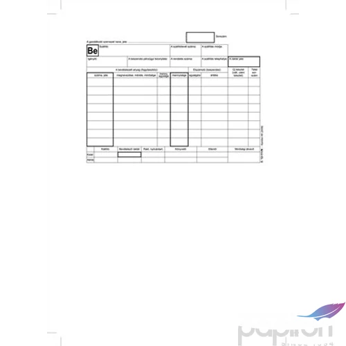 Ny B 12-111/V Készlet bev.biz. anyag/eszköz 8 tételes, fekvő A5, 25x4pl NVB12111