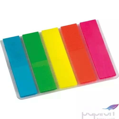 Oldaljelölő műanyag Info Notes 12x44 mm 5x25 lapos neon vegyes színek