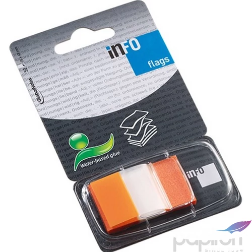 Oldaljelölő műanyag Info Notes Flag 25x43 mm 50 lapos narancs