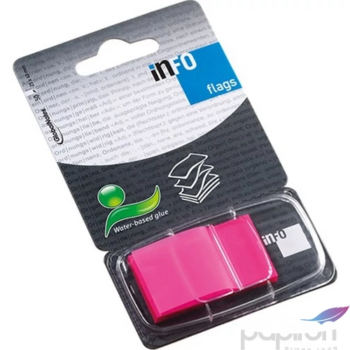 Oldaljelölő műanyag Info Notes Flag 25x43 mm 50 lapos rózsaszín