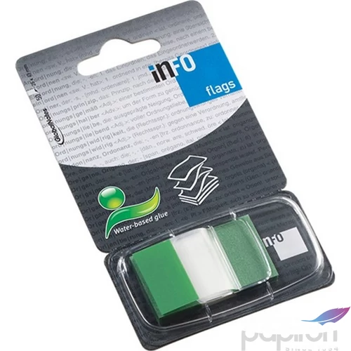 Oldaljelölő műanyag Info Notes Flag 25x43mm 50lapos áttetsző zöld