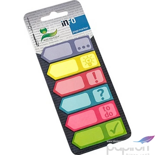 Oldaljelölő papír Info Notes 18x55 mm 6x25 lapos színes mintás