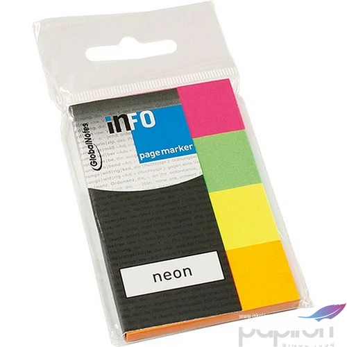 Oldaljelölő papír Info Notes 20x50 mm 4x50 lapos neon vegyes színek