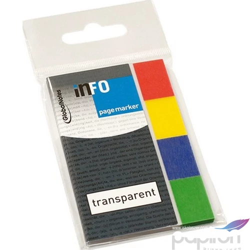 Oldaljelölő papír Info Notes 20x50mm 4x40 lapos áttetsző színes