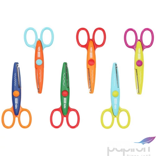 Olló 13cm Easy Kids cikk-cakkos gyermekolló 