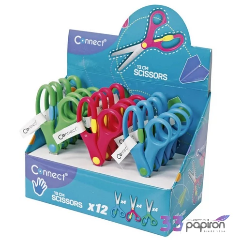 Olló 13cm Connect iskolai olló nyitás rásegítővel