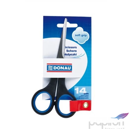 Olló 14cm Donau Soft Grip idodai olló fekete-kék Irodai kiegészítők DONAU 7932301PL-10