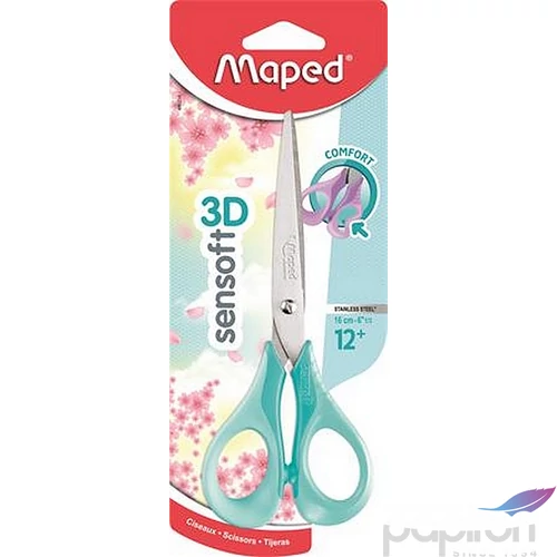 Olló 16cm Maped Sensoft 3D általános, rugalmas nyél, vegyes színekb Irodai kiegészítők MAPED 486214