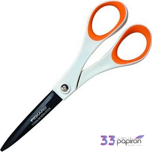 Olló 17cm Fiskars Non-Stick általános tapadásmentes olló fehér Irodai kiegészítők FISKARS 1004720