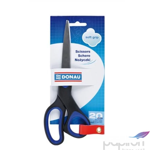 Olló 20cm Donau Soft Grip irodai olló fekete-kék Irodai kiegészítők DONAU 7920301PL-10