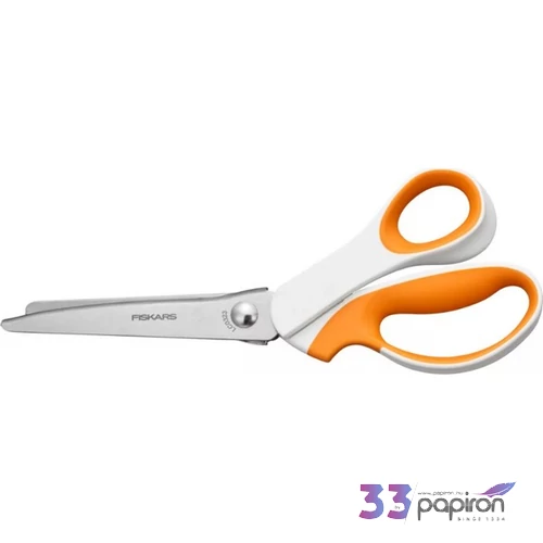 Olló cikkcakk 24,2cm FISKARS SoftGrip  fehér/narancssárga