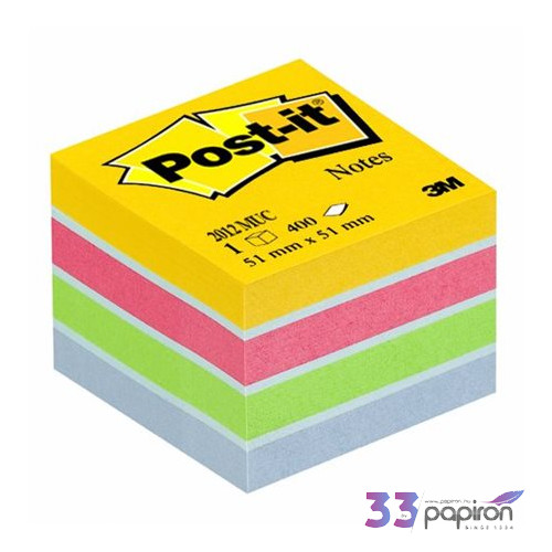 Öntapadó jegyzettömb 3M Postit 51x51mm 400lap ultra színek