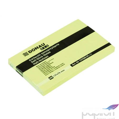 Öntapadós jegyzettömb 127x76mm Donau Eco sárga 100lap/tömb 7595001PL-11