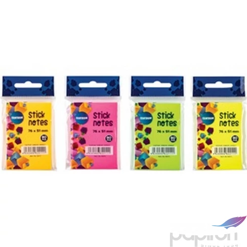 Öntapadós jegyzettömb 51x76mm Centrum 80lapos neon színek jegyzettömb 82211