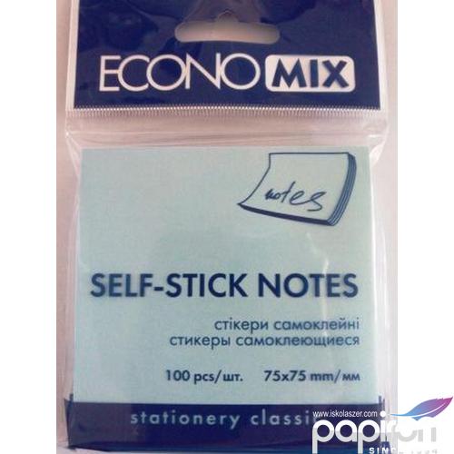 Öntapadós jegyzettömb 75x75mm Economix 100lapos kék C 4044572209320 jegyzettömb