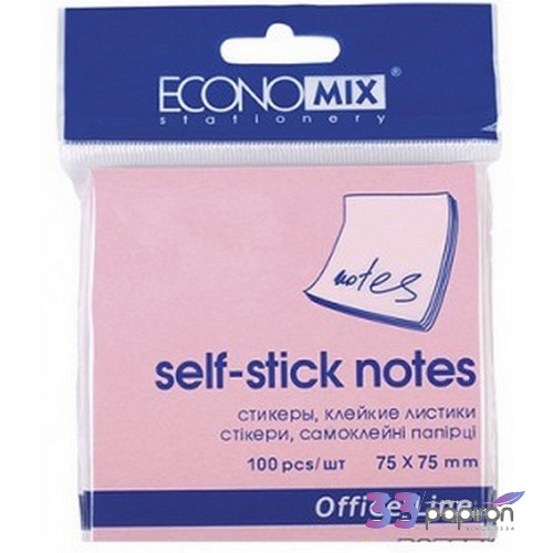 Öntapadós jegyzettömb 75x75mm Economix 100lapos rózsaszín jegyzettömb 4044572209320-09 Papiron