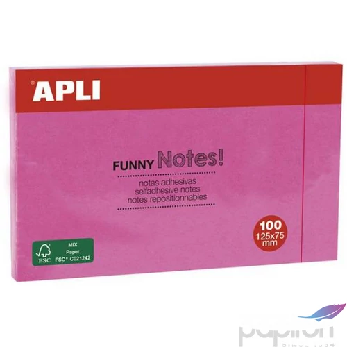 Öntapadós jegyzettömb Apli 125x75mm, 100 lap,Funny, pink LNP15003