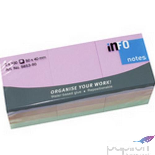 Öntapadós jegyzettömb Info Harmony 40x50 12x100 lapos mix 12db/cs 5653-80