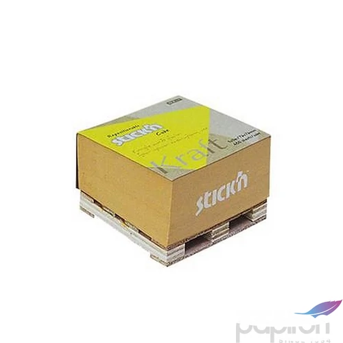 Öntapadós jegyzettömb Stick N 76x76 mm, 400 lap, mini raklap Kraft Cube, barna