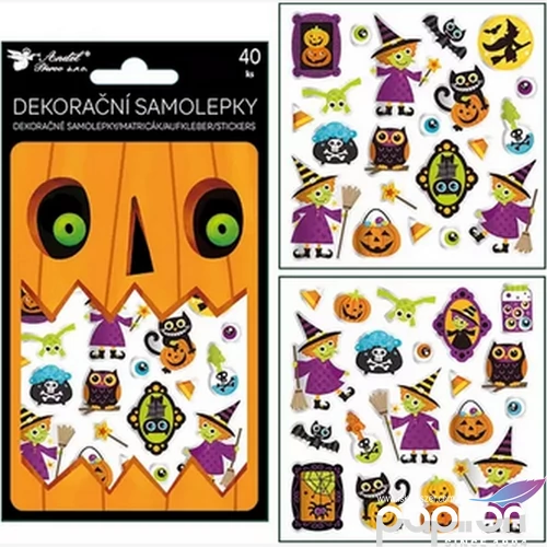 Öntapadós matricák 40 db, HALLOWEEN, 10,5 x 18 cm