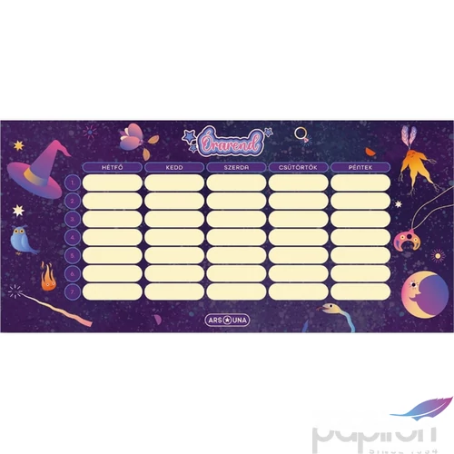 Órarend Ars Una 24'' Enchanted (5350) 24 lila Öntapadós füzetcímke 3ívx6db