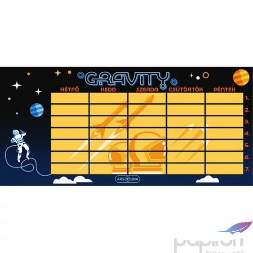 Órarend Ars Una 24'' Gravity (5367) 24 űrhajó Öntapadós füzetcímke 3ívx6db
