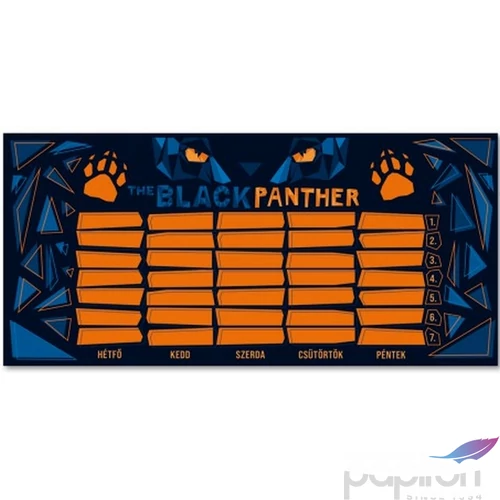 Órarend Ars Una egylapos Black Panther 21' Öntapadós füzetcímke 3ívx6db