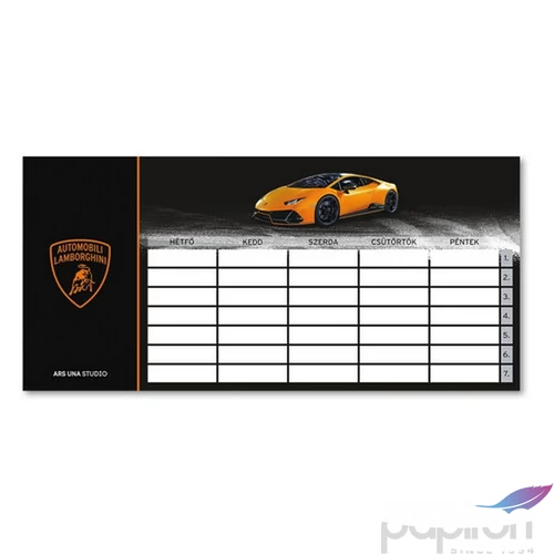 Órarend Ars Una egylapos Lamborghini 22 (5125) Öntapadós füzetcímke 3ívx6db