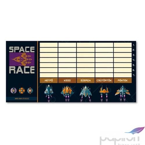 Órarend Ars Una egylapos Space Race (5143) 22 Öntapadós füzetcímke 3ívx6db