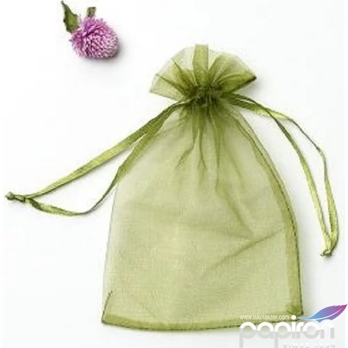 Organza tasak10x12cm zöld Tasak organza 10x12cm