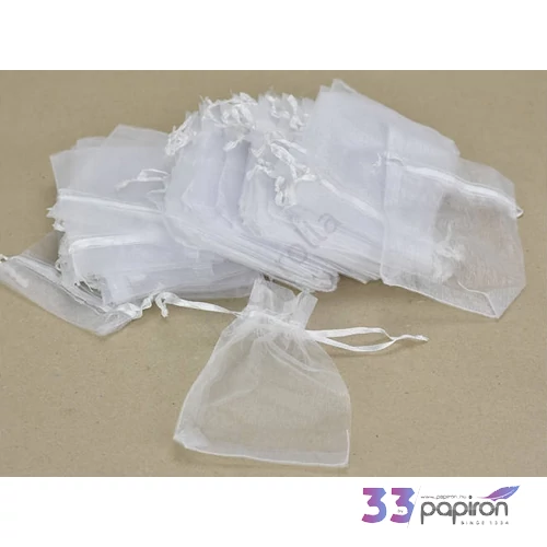Organza tasak fehér M közepes 9x12cm-es fehér.