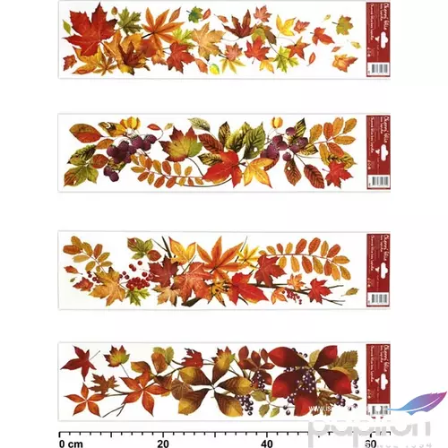 Ablakmatrica őszi dekor Leveles ág lila bogyókkal Őszi mintás ablak dekoráció!