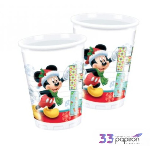 Party pohár Mickeyxmas 2dl 8db/csomag