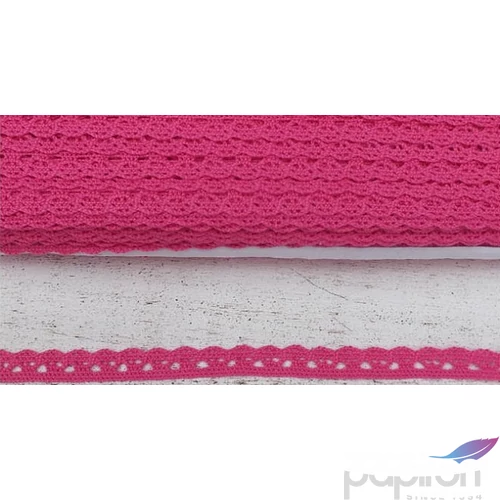 Szalag csipke magenta 1cmx20m. Pamut Szalag csipke magenta