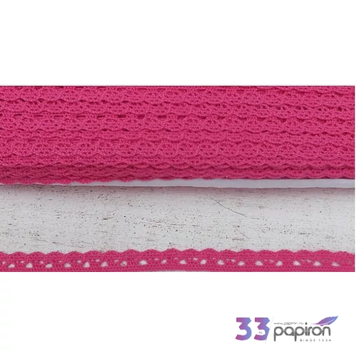 Szalag csipke magenta 1cmx2m Pamut Szalag csipke magenta