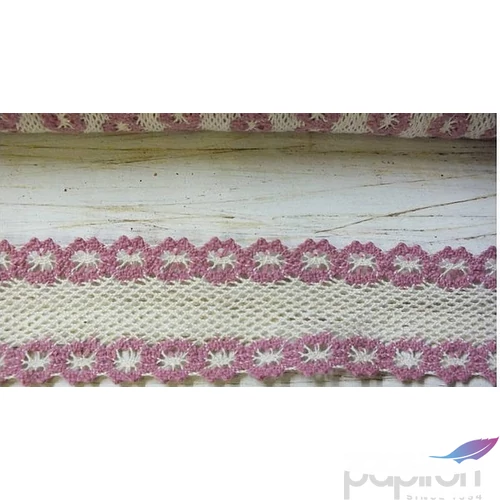 Szalag csipke vintage pink 4cmx2m Pamut Szalag csipke vintage