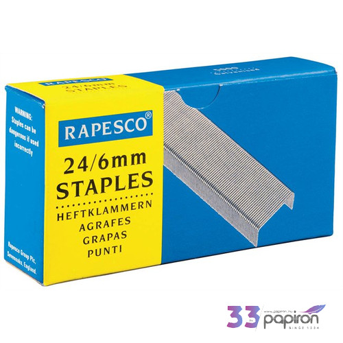 Tűzőkapocs 24/6 Rapesco 1000db/dob horganyzott acél Irodai kisgépek RAPESCO S24607Z3