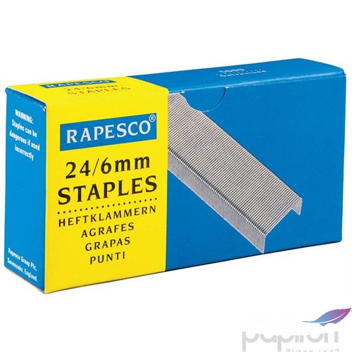 Tűzőkapocs 24/6 Rapesco 1000db/dob horganyzott acél Irodai kisgépek RAPESCO S24607Z3