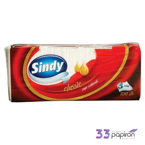 Papírzsebkendő 3rétegű 100db Sindy classic KHHVP003