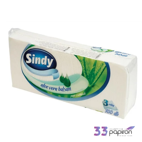 Papírzsebkendő 3rétegű 100db Sindy aloe vera KHHVP005