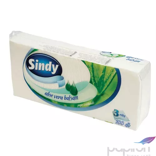 Papír zsebkendő 3rétegű 100db Sindy aloe vera