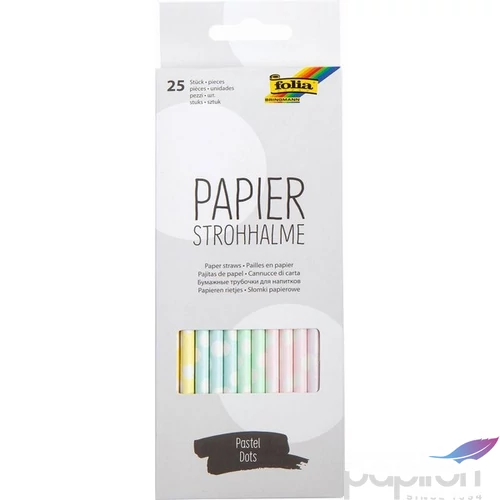 Papír szívószálak 20cm 25db/csomag fóliázott "lássuk