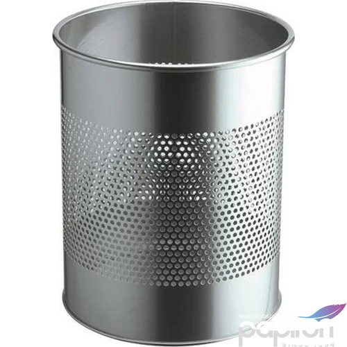 Papírkosár fém 15liter, DURABLE, ezüst DB331022