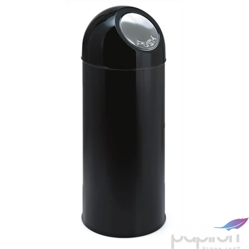 Papírkosár Vepa Bins 55L Nyomófedeles fém szemetes, fekete UVB034